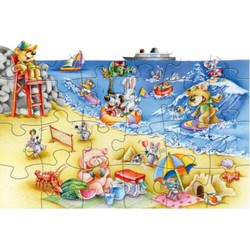 Puzzle Strand und Zirkus 24 plus 48Stück Rebo Productions - Hortus