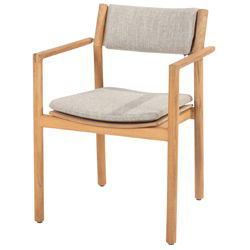 Levi stapelbare dining stoel teak incl. 2 kussens 4SO