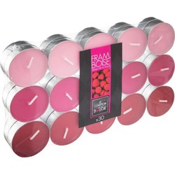 Atmosphera Geurkaars waxine/theelicht - 30x - Framboos - 3,5 uur - geurkaarsen
