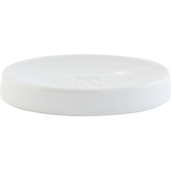 Clayre & Eef Zeepbakje  12 cm Wit Keramiek Rond Zeephouder