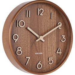 Karlsson - Wandklok Pure Small - Donker hout- Ø22cm