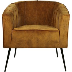 HSM Collection-Fauteuil Chester-72x71x80-Goud/Zwart-Stof/Metaal