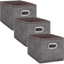 Set van 3x stuks opbergmand/kastmand 7 liter bruin linnen 31 x 15 x 15 cm - Opbergmanden