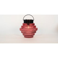 Solar glazen retro lamp roze 16x16 cm II