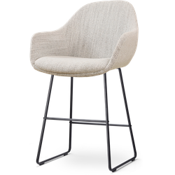 Nino-Mae barkruk beige gemêleerd - zwart onderstel - 65 cm