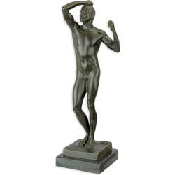 A BRONZE SCULPTURE OF ADAM
