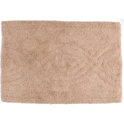 Badmat/badkamerkleed bruin 80 x 50 cm rechthoekig - Badmatjes