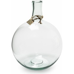 Transparante Eco bol vaas/vazen met hals van glas 45 x 32 cm - Vazen