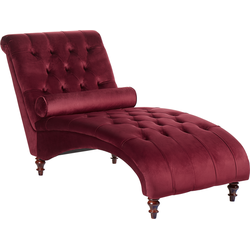 MURET - Chaise longue - Bordeaux - Symmetrisch - Fluweel
