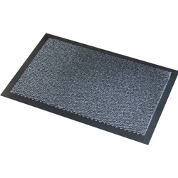 Wicotex Deurmat Faro - schoonloopmat - zwart grijs - 60 x 80 cm - Deurmatten
