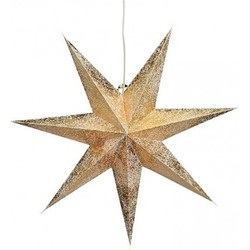 Kerstversiering gouden kerststerren 60 cm - Kerststerren