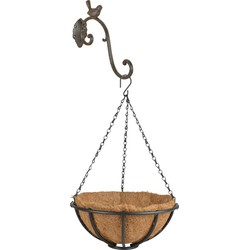 Hanging basket 30 cm van metaal met ijzeren muurhaak - complete hangmand set - Plantenbakken