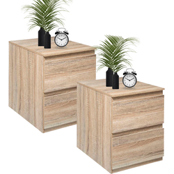 MISOU Nachtkastjes - Set van 2 - Ladekastje - Bruin - 48x38x50cm - Hout