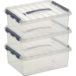 Sunware opbergbox - 3x - transparant - 12L - 40 x 30 x 14 cm - Opbergbox