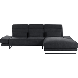 IKAST - Hoekbank - Zwart - Linkszijdig - Polyester
