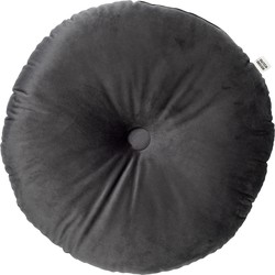 Dutch Decor OLLY - Sierkussen rond velvet Charcoal Gray 40 cm - grijs - Dutch Decor