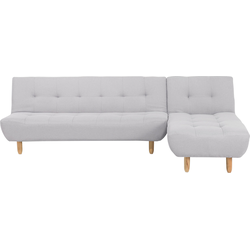 ALSTEN - Hoekslaapbank - Lichtgrijs - Links - 257 cm - Polyester