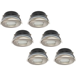 Groenovatie Inbouwspot, Rond, Waterdicht IP54, GU10 Fitting, Satijn, 6-Pack