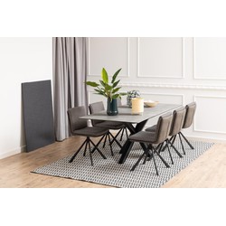 Eetkamerstoel Bruin Stof - Zithoogte 50cm - 47x59x85cm - Tregoss