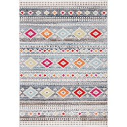 Safavieh Global Indoor Woven Area Rug, Adirondack Collection, ADR276, in Light Grey & Ivory, 155 X 229 cm