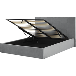 LORIENT - Bed met opbergruimte - Lichtgrijs - 160 x 200 cm - Fluweel