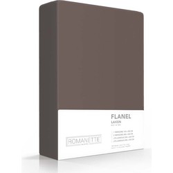 Flanellen Lakens Romanette Taupe-200 x 260 cm