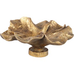 PTMD Meryla Gold poly flower bowl wavy leaf shape