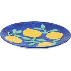 Deco Plate- Lemons - Blue/Yellow-17,5x17,5x2cm