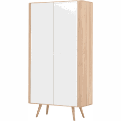 Ena cabinet houten opbergkast whitewash - 90 x 170 cm