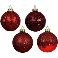 Kerstbal glas d8 cm krood/kleur(en) a4