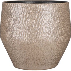 Mica Decorations Morris Ronde Bloempot - H30xØ32 cm - Keramiek - Taupe