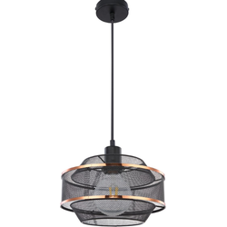 Industriële hanglamp Bellona - L:25cm - E27 - Metaal - Zwart