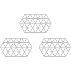 Krumble Siliconen pannenonderzetter Hexagon lang - Grijs - Set van 3