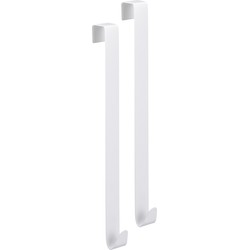 Deurhaken - 2x stuks - wit - 30 cm - haken voor kastdeuren - Kapstokhaken