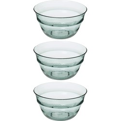 Secret de Gourmet Slakom/serveer schaal - 3x - groen kunststof - 24 cm - Saladeschalen