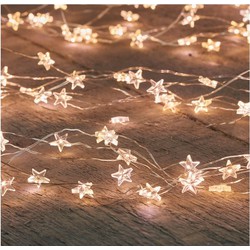 Anna's Collection Draadverlichting sterren - 20 leds - warm wit - 1 m - Lichtsnoeren