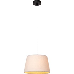 Softy beige konische hanglamp met katoen E27