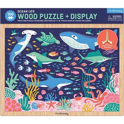Mudpuppy 100 Piece Wood Puzzle + Displ/Ocean Life