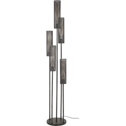Vloerlamp Zwart Metaal - 5-Lichts - 32x32x172cm - Tube Mesh