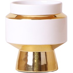 Kolibri Home | Le Chic bloempot - Witte keramieken sierpot met gouden details - Ø9cm