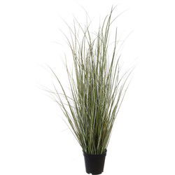 Louis Maes Quality kunstplant - Siergras helmgras - donkergroen - H75 cm - in pot - Kunstplanten