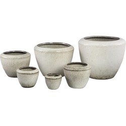 PTMD Bloempot Kyleigh - 19x19x16 cm - Keramiek - Beige