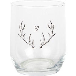 Clayre & Eef Waterglas 300 ml Transparant Glas Gewei Drinkbeker