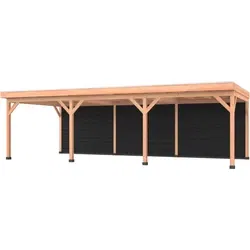 Douglas overkapping 900 x 400, met zwarte achterwand, Westwood Comfort