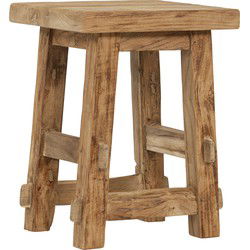 MUST Living Stool Tuscany rectangular,45x35x30 cm, rustic recycled teakwood, top 4 cm
