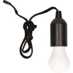 Treklamp LED op batterijen - zwart - 15 cm - Hanglampje met trekschakelaar - Hanglampen