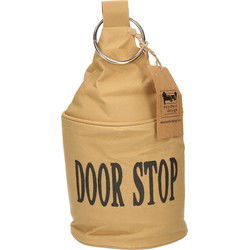 Esschert Design Deurstopper - canvas - bruin met ring - 2,7kg - 28 cm - Deurstoppers
