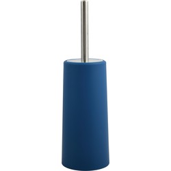 MSV Toiletborstel houder/WC-borstel - marine blauw - kunststof - 35 cm - Toiletborstels