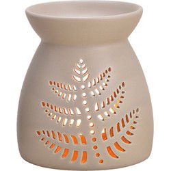 Geurbrander voor amberblokjes/geurolie - keramiek - beige - 13cm - Geurbranders
