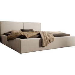 Meubella Tweepersoonsbed Infinity - Beige ribstof - 180x200 cm